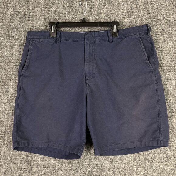 J CREW SHORTS MEN 40 NAVY CLUB DOCK PREPPY CHINO 9" INSEAM COTTON BROKEN-IN WORN - Picture 1 of 9